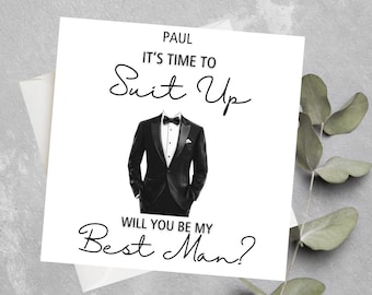 Time To Suit Up Groomsmen, Ring Bearer Proposal, Will You Be My Best Man Proposal Card, Personalised Will You Be My Best Man, Usher Card