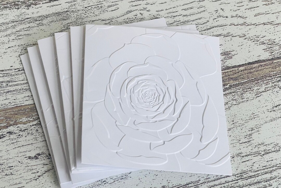 Embossed Notes Embossed White Floral Notecards (set of 5), Embossed Note Cards All ...