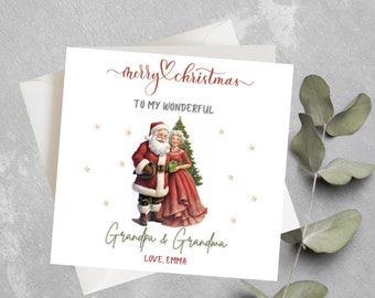 Hunts England Biglietto Di Auguri Di Natale "Great Nonny" - Quadrato 148 Mm, Con Busta Marrone, Collezione Santa & Friends