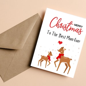 To The  Best Mom Ever Christmas Card, Personalized Christmas Card For Mom Dad Sister Brother, Mom Christmas Card, Merry Christmas To Mom