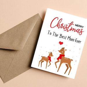 Naar de beste moeder ooit kerstkaart, gepersonaliseerde kerstkaart voor mama papa zus broer, moeder kerstkaart, vrolijk kerstfeest naar mama