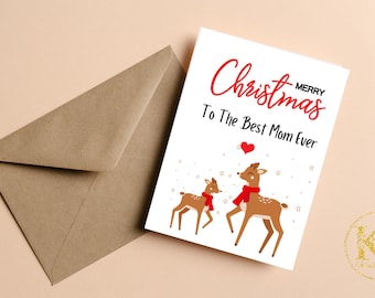 To The  Best Mom Ever Christmas Card, Personalized Christmas Card For Mom Dad Sister Brother, Mom Christmas Card, Merry Christmas To Mom