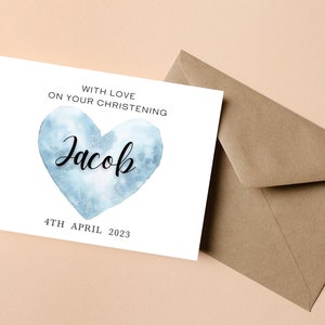 Personalised Christening Card For Son, Grandson Christening Day Card, Christening Day Card For Nephew, Christening Day Card For Boy,