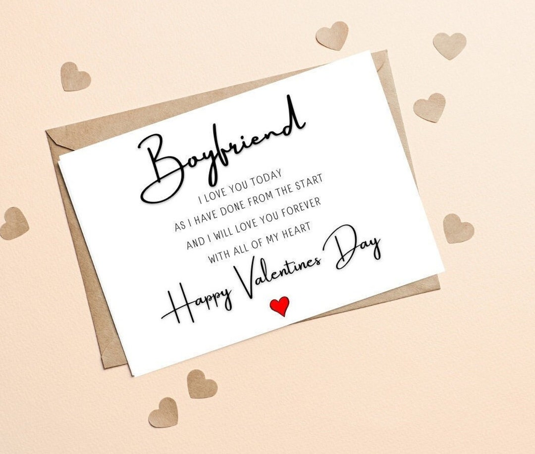 Happy Valentines Day Card for Boyfriend, Boyfriend Valentines Day Card ...