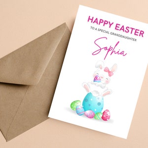 Personalisierte Mädchen Osterkarte, Osterkarte für Kinder, Osterkarte für Mädchen, Osterkarte für Tochter, Osterkarte für Enkelin