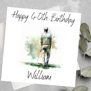 Carte d'anniversaire de golfeur personnalisée, carte de joyeux anniversaire de golfeur, carte de golf personnalisée, amateur de golf, cadeau d'anniversaire de golfeur, anniversaire de golfeur