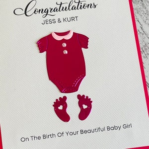 Nouvelle carte de félicitations pour bébé fille, nouvelle carte personnalisée pour bébé fille, carte de félicitations de naissance pour bébé fille, carte personnalisée de nouvelle naissance pour bébé fille