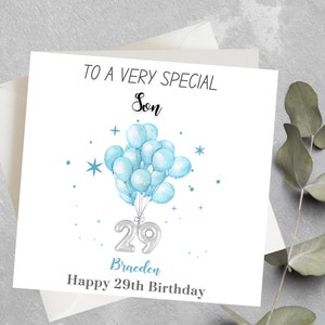 A una tarjeta de hijo muy especial, tarjeta de cumpleaños de hijo personalizada, tarjeta de cumpleaños de hijo con edad y nombre, tarjeta de cumpleaños de hijo personalizada de cualquier edad