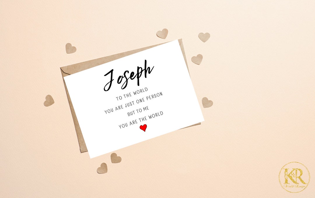 Personalised Valentines Day Card for Him, Her You Are the World to Me ...