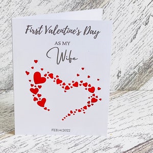 Primeiro dia dos namorados como minha esposa com data personalizada, primeiro cartão de dia dos namorados para esposa, marido, namorado, namorada, dia dos namorados