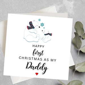 Primo Natale da papà, Biglietto di Natale per papà, Biglietto di Natale per il primo bambino per papà, Biglietto di Natale da neonato a papà per il futuro papà