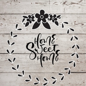 Home Sweet Home With Wreath Stencils, Home Sweet Home Stencil,  Home Décor Stencil Home Sweet Home, Home Décor Stencil, Reusable Stencil