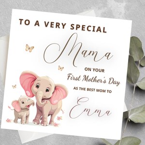Première carte de fête des mères personnalisée pour maman, carte de fête des mères jumelles, 1ère carte de fête des mères fille, 1ère carte de fête des mères de maman personnalisée