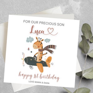 Carte personnalisée de 1er anniversaire de fils, joyeux 1er anniversaire à notre précieux fils, cadeau de 1er anniversaire de fils, carte de 1er anniversaire de petit-fils personnalisée