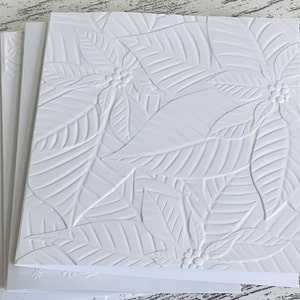 Tarjeta de notas navideña en relieve en blanco, tarjeta de notas en relieve para Navidad, tarjeta de notas navideña en relieve hecha a mano, tarjeta navideña en relieve, juego de 5