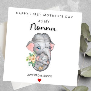 Happy First Mothers Day As My Nonna Card, Nonna 1st Mothers Day Card Blank, Special Nonna To Be Mothers Day,  Nonna 1st Mothers Day Card