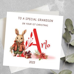 Biglietto di Natale personalizzato per nipote, figlio, biglietto di Natale per nipote, nipote, primo regalo di Natale per nipote, figlioccio, nipote