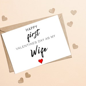 Biglietto di San Valentino per la moglie il primo San Valentino, per mia moglie il nostro primo San Valentino insieme, biglietto romantico di San Valentino per lei