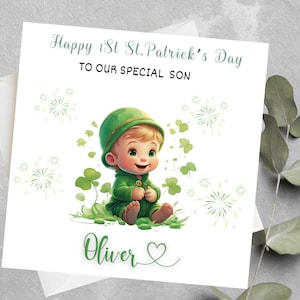 First ST personnalisé. Carte Saint-Patrick pour petit-fils, 1er Saint-Patrick pour fils, heureux 1er Saint-Patrick filleul, 1er Saint-Patrick pour petit-fils