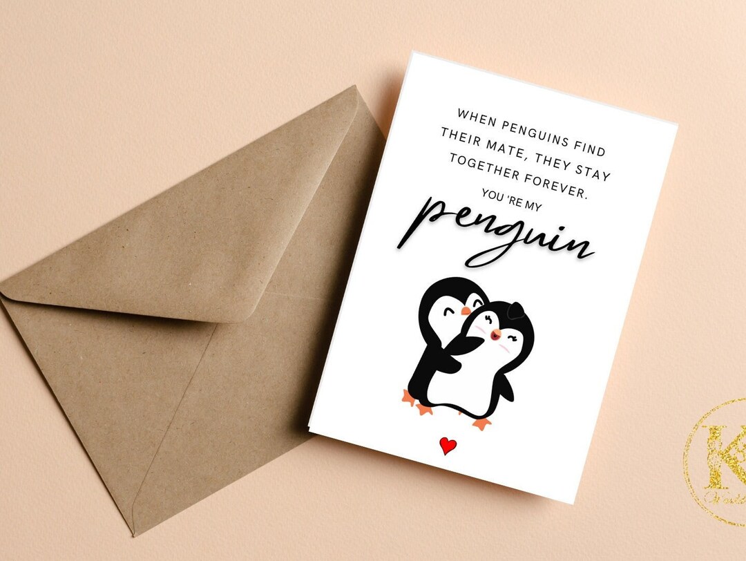TEEMI Pinguin-Jubiläumskarte Mit Gedicht – 15,2x15,2cm, Personalisierbar Mit Aufklebern