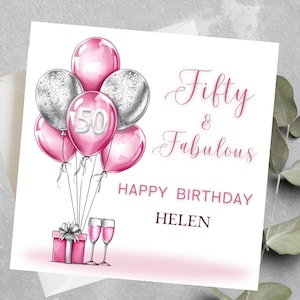 Carte personnalisée du 50e anniversaire pour petite amie, carte d’anniversaire 50e amie personnalisée, carte de joyeux cinquantième anniversaire pour femme, meilleur ami