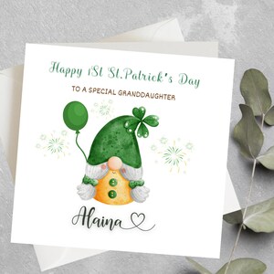 1ER ST personnalisé. Carte de la Saint-Patrick pour petite-fille, 1er cadeau de la Saint-Patrick, Joyeux 1er jour de la Saint-Patrick pour la petite-fille