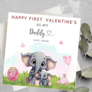 Papá personalizado 1er día de San Valentín, feliz primer día de San Valentín como mi papá, 1a tarjeta del día de San Valentín para que papá sea, nuevo papá San Valentín