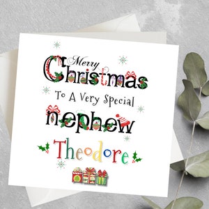 Carte de Noël personnalisée pour petit-fils, fils, carte de Noël pour garçons, carte de Noël pour neveu, cadeau de Noël pour petit-fils, fils, neveu