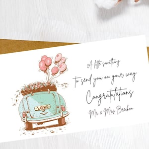 Carte d'argent cadeau de mariage, portefeuille d'argent de félicitations, cadeau de mariage, carte-cadeau d'argent de mariage, carte d'argent juste mariée, cadeau de mariage