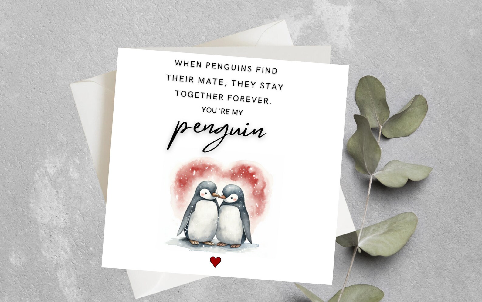 Penguin Valentines Card for Boyfriend, Girlfriend, Husband, Wife ...