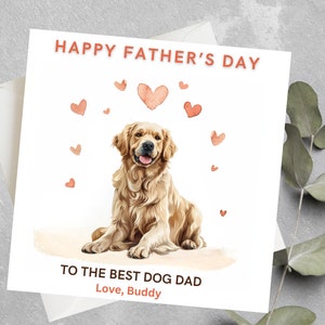 Carte personnalisée de fête des pères de chien, cadeau de fête des pères de chien, papa de chien, parents de chien, fête des pères de chien, carte de fête des pères de chien de meilleur