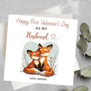 Carte de Saint-Valentin pour mari lors de la première Saint-Valentin, à mon mari lors de notre première Saint-Valentin ensemble, carte de Saint-Valentin romantique pour lui