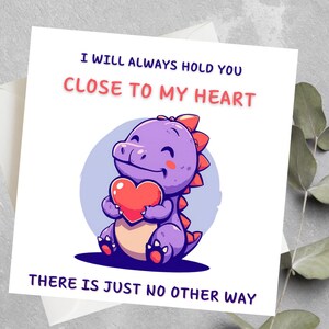 Jolie carte de Saint-Valentin pour mari, femme, anniversaire de mariage carte pour lui, carte de Saint-Valentin T-Rex drôle pour petit ami, petite amie