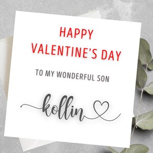 Carte de Saint-Valentin personnalisée pour fils, carte de Saint-Valentin simple pour fils, fille, cadeau de Saint-Valentin fils, carte de Saint-Valentin simple pour fils, filleul