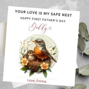 Personalised 1st Father's Day Card, First Father's Day Gift, 1st Father's Day Card, Grandpa, Nonno, Papa, Dada, Baba 1st Father's Day Card