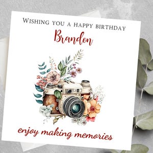 Carte d'anniversaire personnalisée pour photographe, carte d'anniversaire parfaite, anniversaire vif, passionné d'appareil photo, cadeau d'anniversaire pour photographe
