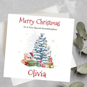 Carte de Noël personnalisée pour petite-fille, nièce, fille, carte de Noël pour fille, fils, petit-fils, carte de Noël petite-fille