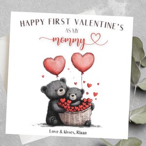 Tarjeta personalizada para el primer día de San Valentín como mi mamá, abuela, nonna, tarjeta del primer día de San Valentín para la futura mamá, la futura abuela, la nueva mamá de San Valentín