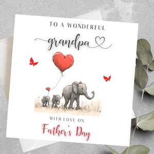 Biglietto personalizzato per la festa del papà del nonno, regalo per la festa del papà del nonno elefante, biglietto personalizzato per la festa del papà del nonno, papà, baba, papà