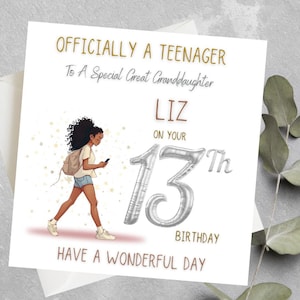 Special Daughter 13th Birthday Photo Upload Card In Red And Pink - Foto 3