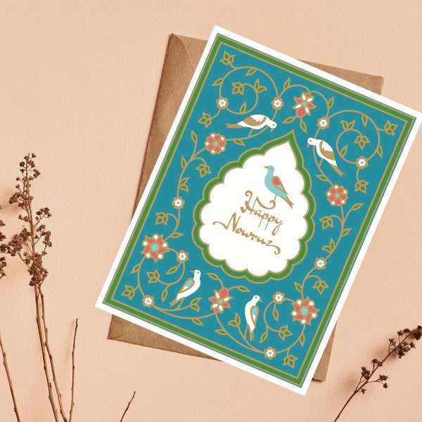 Carte de voeux en farsi Norooz - carte de voeux pour le nouvel an persan - carte de voeux Saleh No Mobarak - carte Nowruz, ارت تبریک عید, fabriquée au Canada