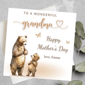 Biglietto personalizzato per la prima festa della mamma della nonna, regalo per la festa della mamma della nonna orsa, nonna personalizzata, nonna, nonna, nonna, festa della mamma della tata