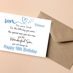 Citation personnalisée de carte d'anniversaire de fils ayant atteint l'âge de 21 ans, 18 ans, 16 ans, 30 ans, carte de merveilleux fils pour lui, tout âge, citation de carte d'anniversaire de fils pour lui