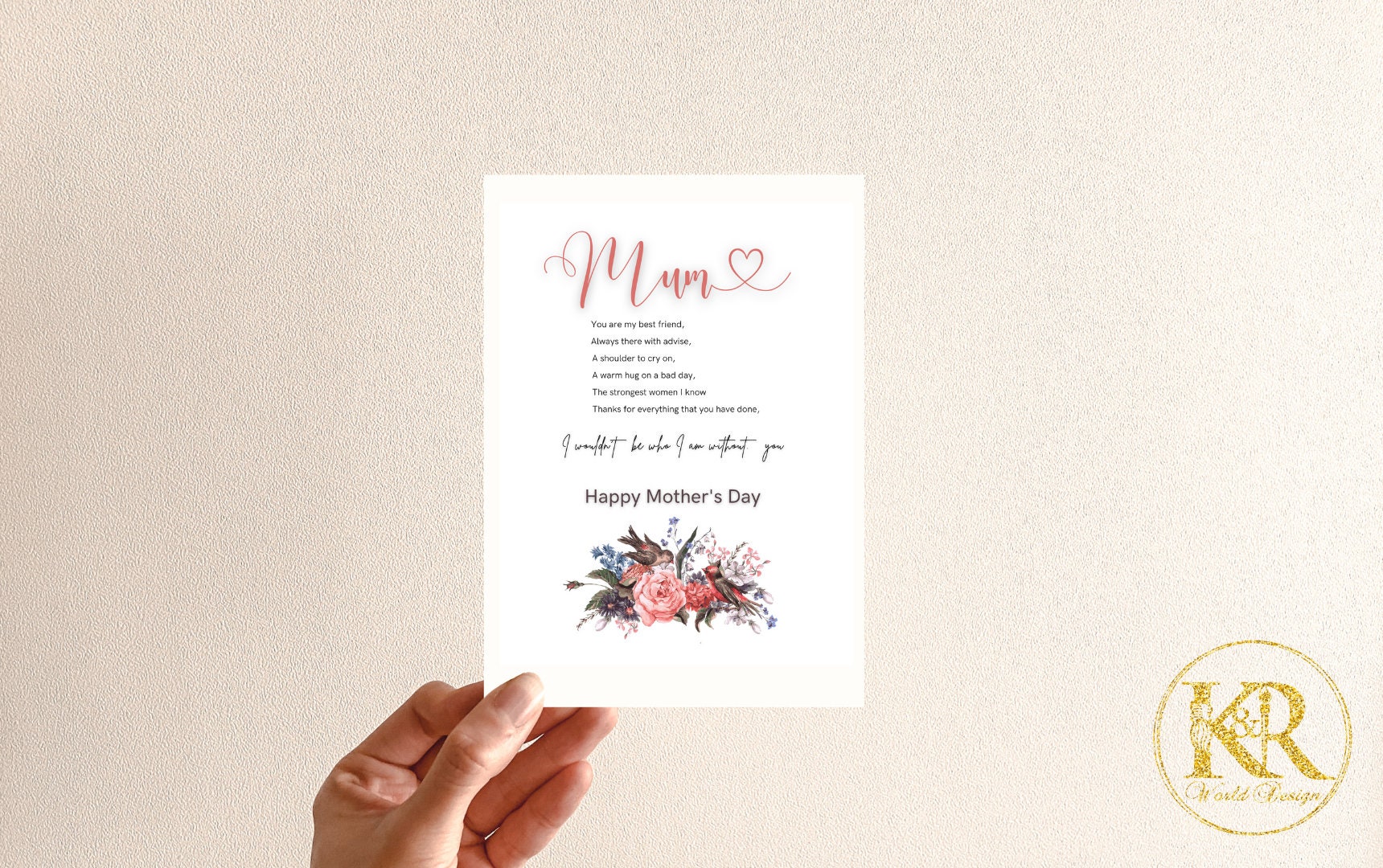 Special Mothers Day Card, Sentimental Card for Mum, I Wouldn't Be What ...