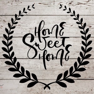 Home Sweet Home With Wreath Stencils, Home Sweet Home Stencil,  Home Décor Stencil Home Sweet Home, Home Décor Stencil, Reusable Stencil