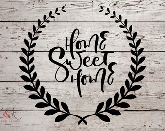 Home Sweet Home With Wreath Stencils, Home Sweet Home Stencil,  Home Décor Stencil Home Sweet Home, Home Décor Stencil, Reusable Stencil