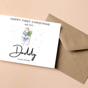 Joyeux 1er Noël comme ma carte de papa, première carte de Noël pour papa, 1ère carte de Noël personnalisée pour papa, 1ère carte de Noël de papa
