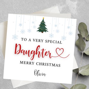 Personalisierte Weihnachtskarte für Tochter, süße Weihnachtskarte für Tochter, Weihnachtskarte für Tochter, zu einer besonderen Tochter Frohe Weihnachten