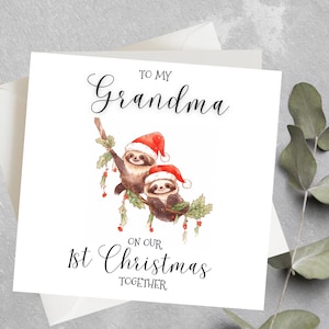 Primeiro cartão de Natal personalizado da vovó, primeiro cartão de Natal como minha avó, primeiro cartão de Natal para vovó, Nonna, babá, primeiro cartão de Natal