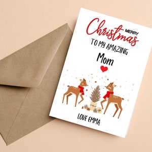Aan mijn geweldige moeder kerstkaart, gepersonaliseerde kerstkaart voor moeder, oma, Nonna, vrolijk kerstfeest aan mijn moeder kaart, moeder kerstkaart